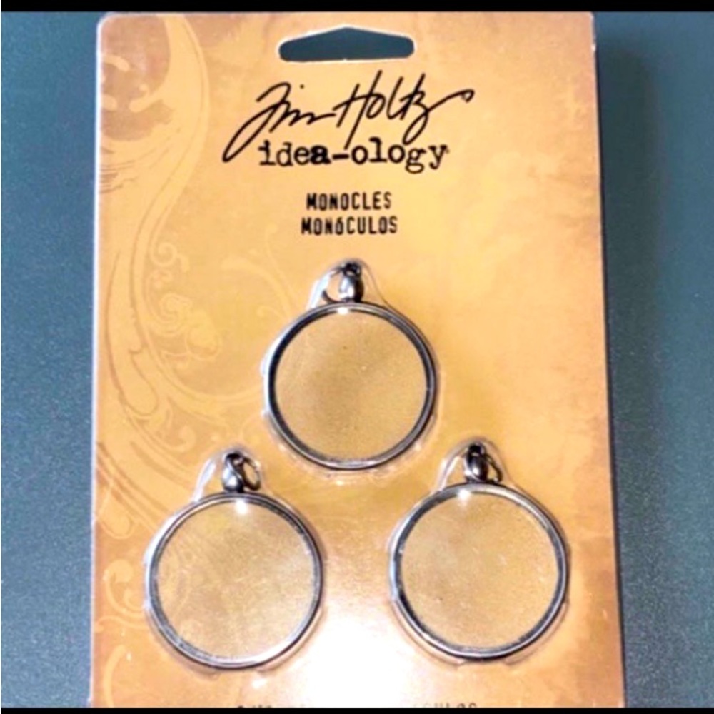 Tim Holtz idea-ology Monocles -3 glass round monocles